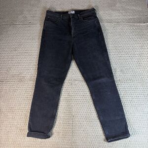 Agolde Women's Nico High Rise Slim‎ Denim Button Fly Casual Black Jeans Size 29